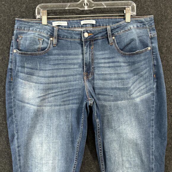 Vigoss Jeans Women's 18 Medium Wash Ace Straight Stretch Denim 5-Pocket Zip Fly - Picture 2 of 13